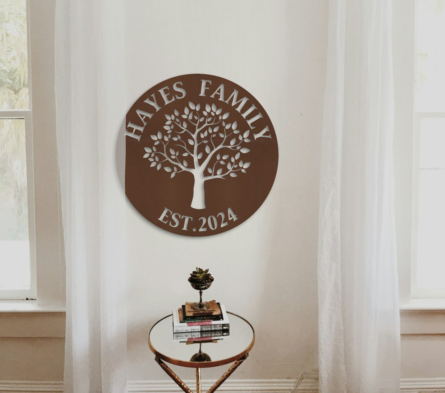 Personalized Metal Wall Art, Custom Family Name Tree of Life Wall Decor, Unique Metal Sign Door Hanger, Gift for Her Him
