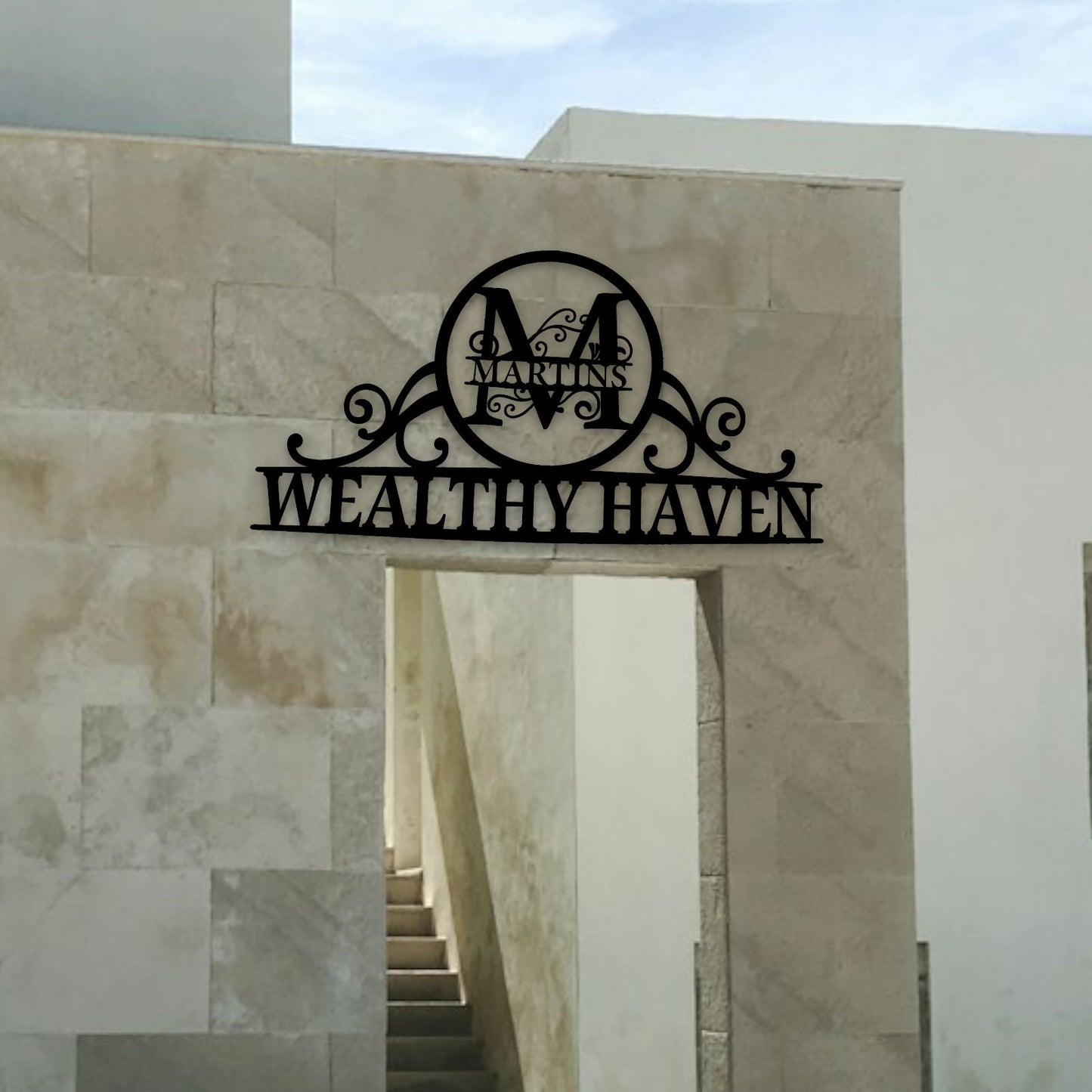 Custom Monogram Metal Sign, Personalized Family Name Sign, Custom Elegant Metal Wall Decor, Metal Wall Art, Address Sign