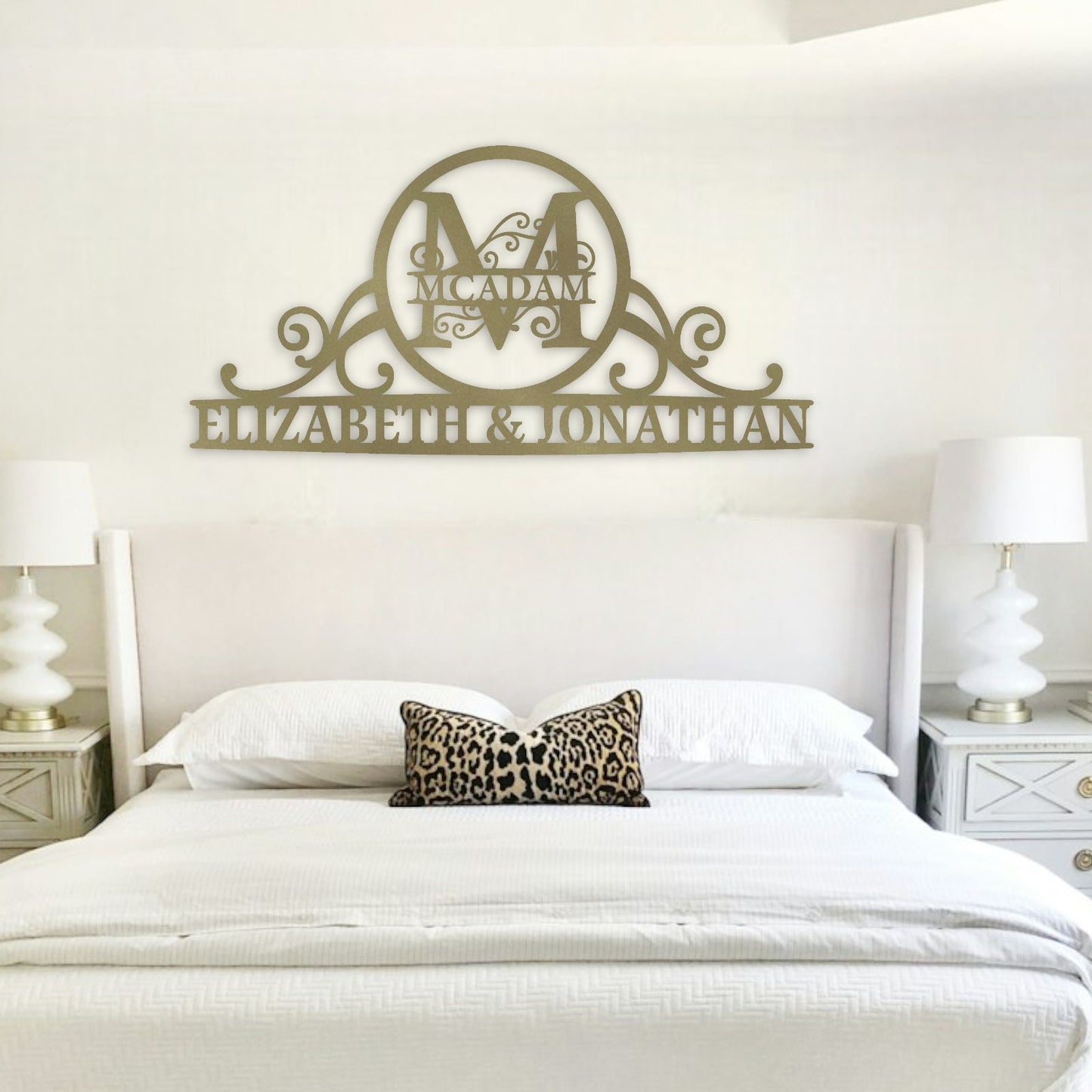 Custom Monogram Metal Sign, Personalized Family Name Sign, Custom Elegant Metal Wall Decor, Metal Wall Art, Address Sign