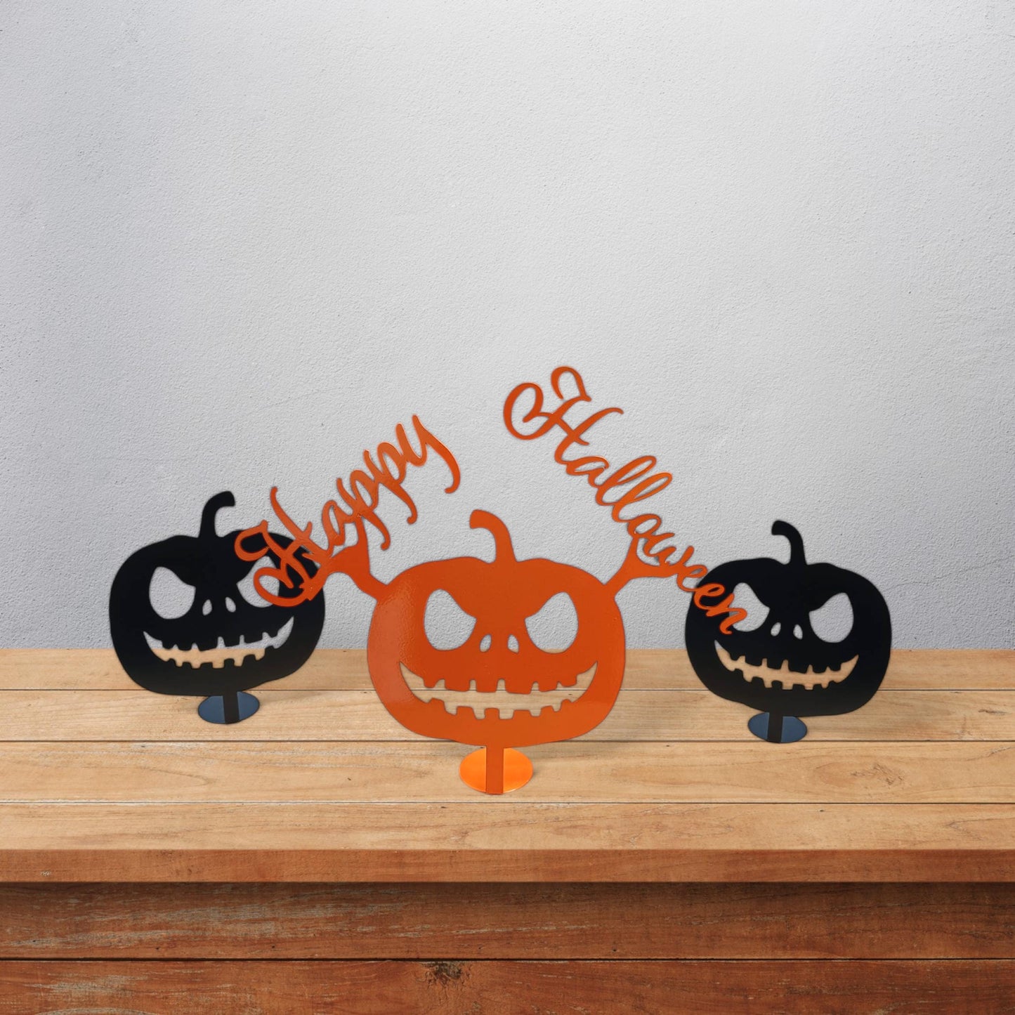 Custom Metal Jack-O-Lantern Desktop Ornament | Halloween Pumpkin Decor | Spooky Tabletop Decoration | Personalized Halloween Centerpiece
