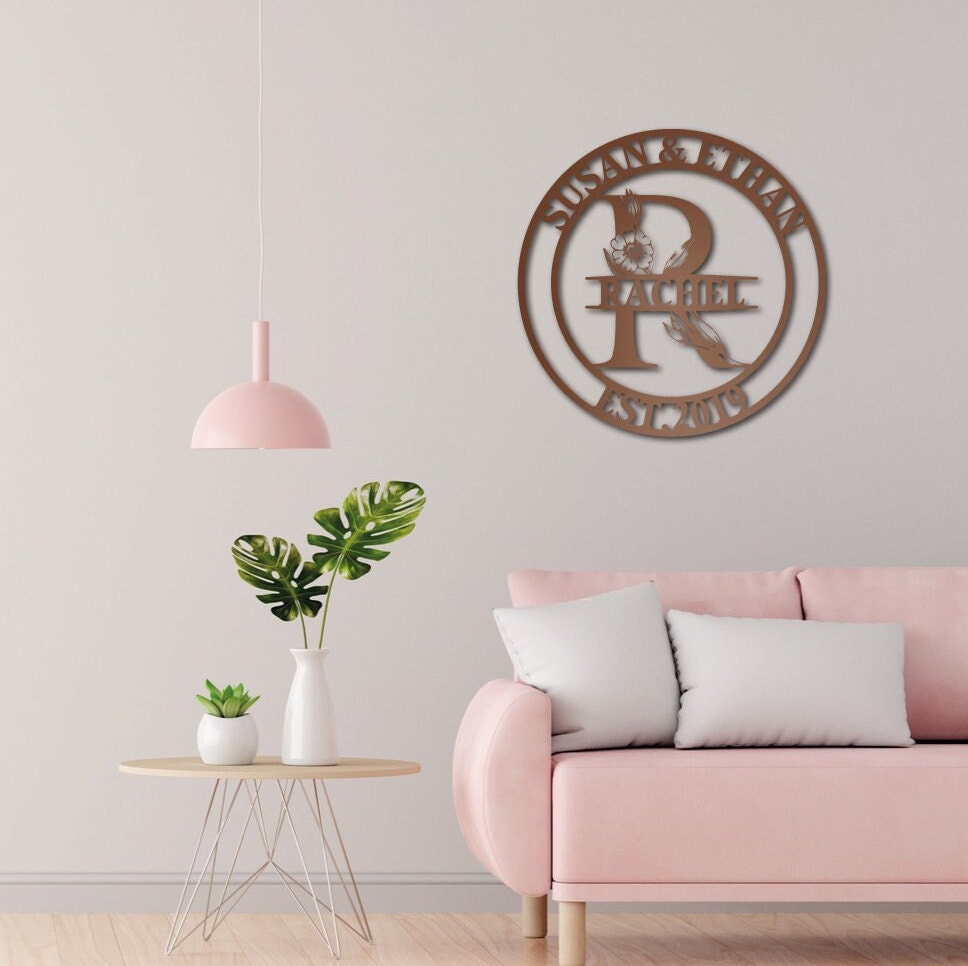 Custom Family Name Metal Sign, Last Name Sign, Personalized Metal Signs, Housewarming Wall Decor Gift, Couple Gifts, Realtor Gift