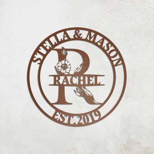 Personalized Family Name Metal Sign, Custom Last Name Sign, Housewarming Wall Decor Gift, Wedding Gift for Couple, Realtor New Home Gift