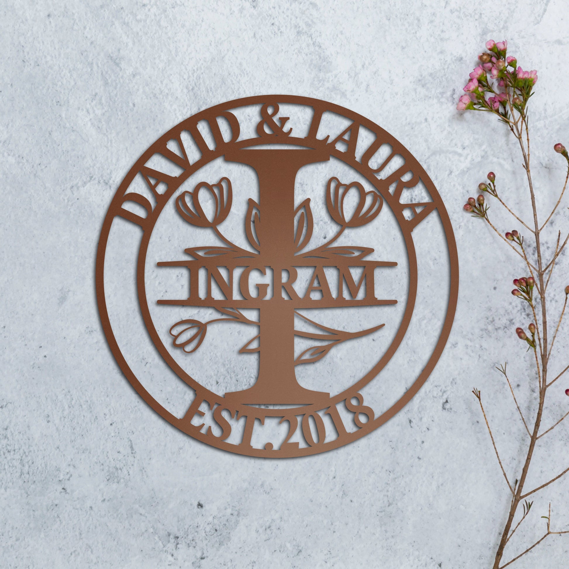 Custom Family Name Metal Sign, Personalized Metal Sign, Last Name Sign, Custom Metal Signs, Metal Wedding Decor, Anniversary Gift