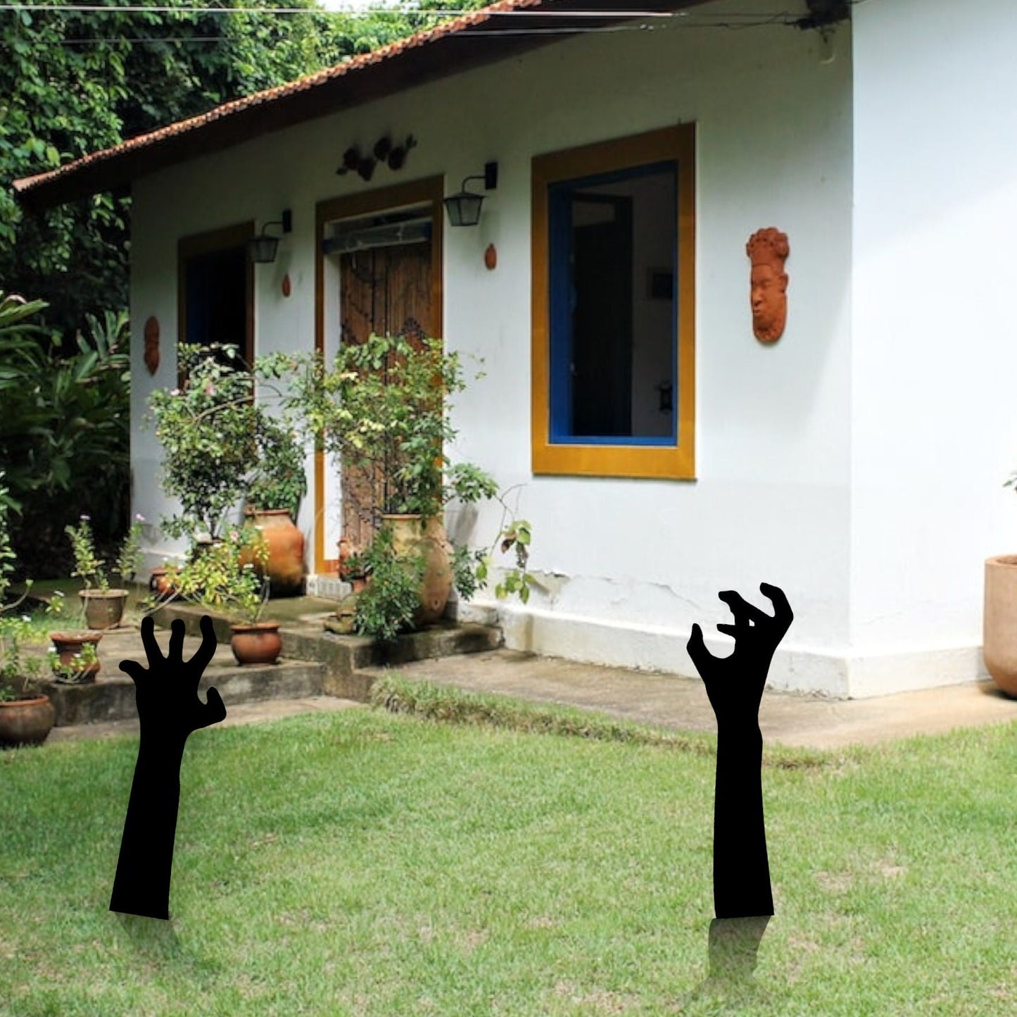 Zombie Hands Metal Halloween Decor, Metal Halloween Yard Stakes, Halloween Sign, Halloween Garden Signs, Halloween Outdoor Sign