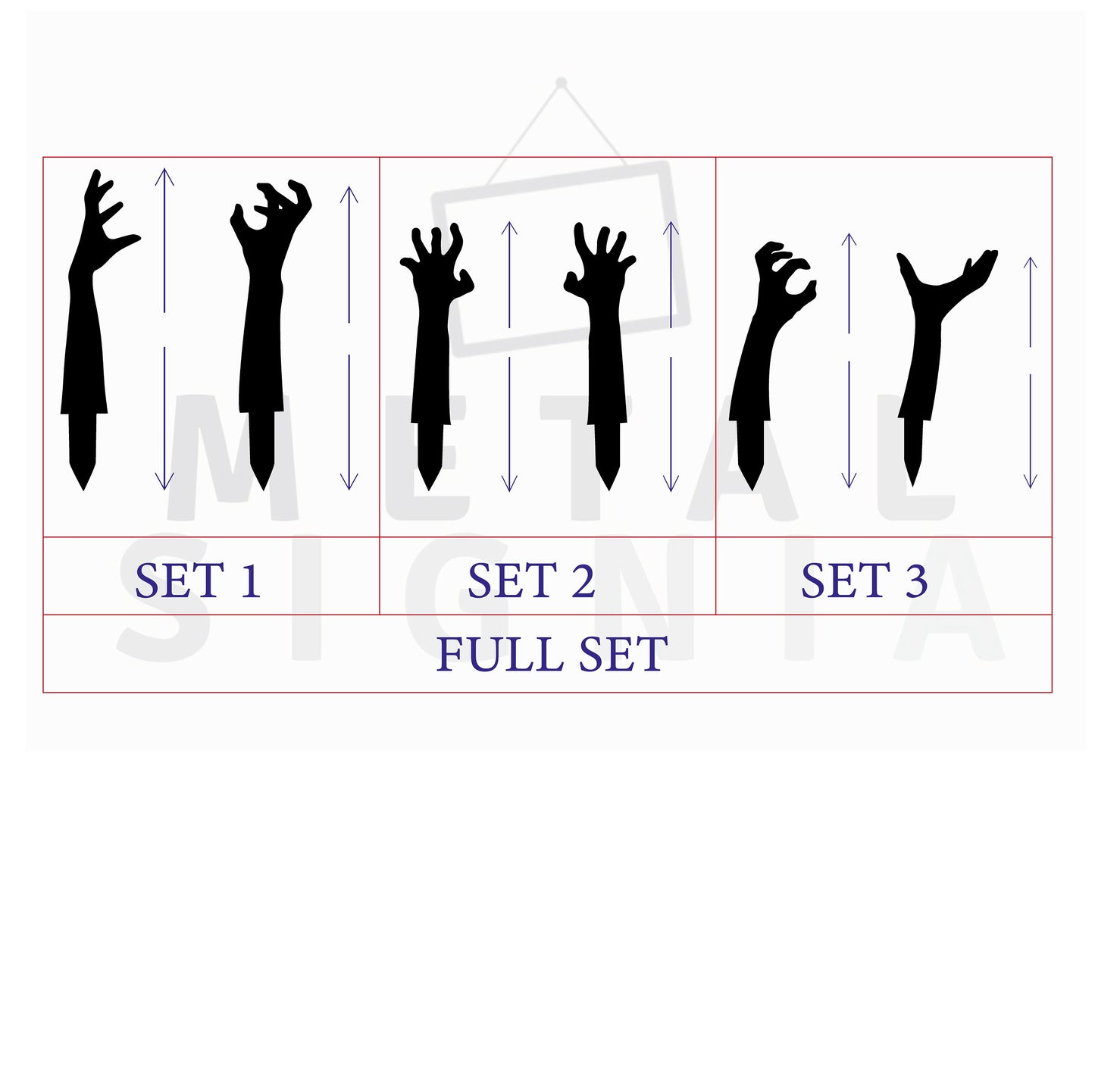Zombie Hands Metal Halloween Decor, Metal Halloween Yard Stakes, Halloween Sign, Halloween Garden Signs, Halloween Outdoor Sign