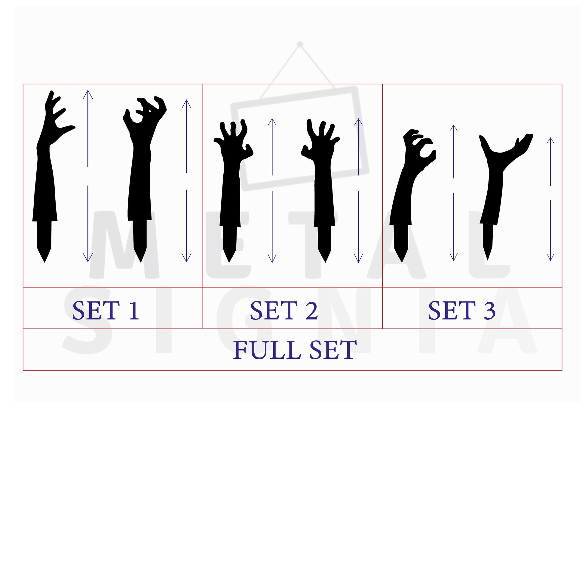 Zombie Hands Metal Halloween Decor, Metal Halloween Yard Stakes, Halloween Sign, Halloween Garden Signs, Halloween Outdoor Sign