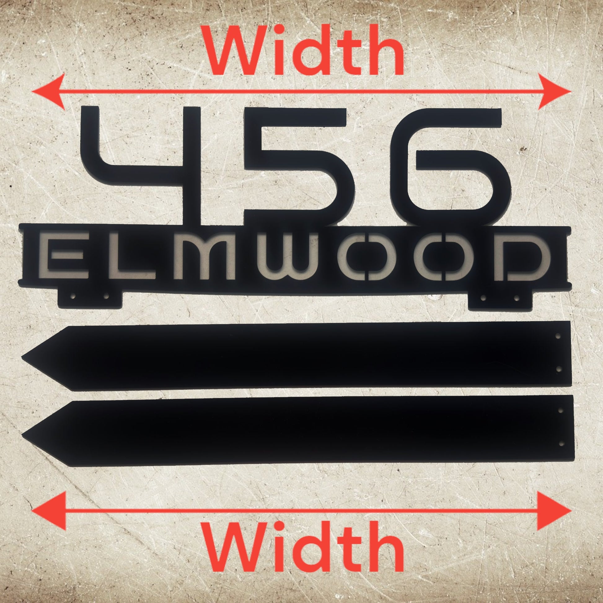 Custom Metal Address Sign with Stakes - Personalized Street Name Plaque, Outdoor Modern Address Sign with Street Name - House Number Plaque