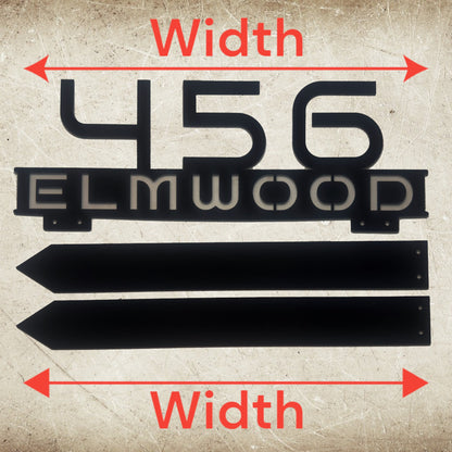 Custom Metal Address Sign with Stakes - Personalized Street Name Plaque, Outdoor Modern Address Sign with Street Name - House Number Plaque