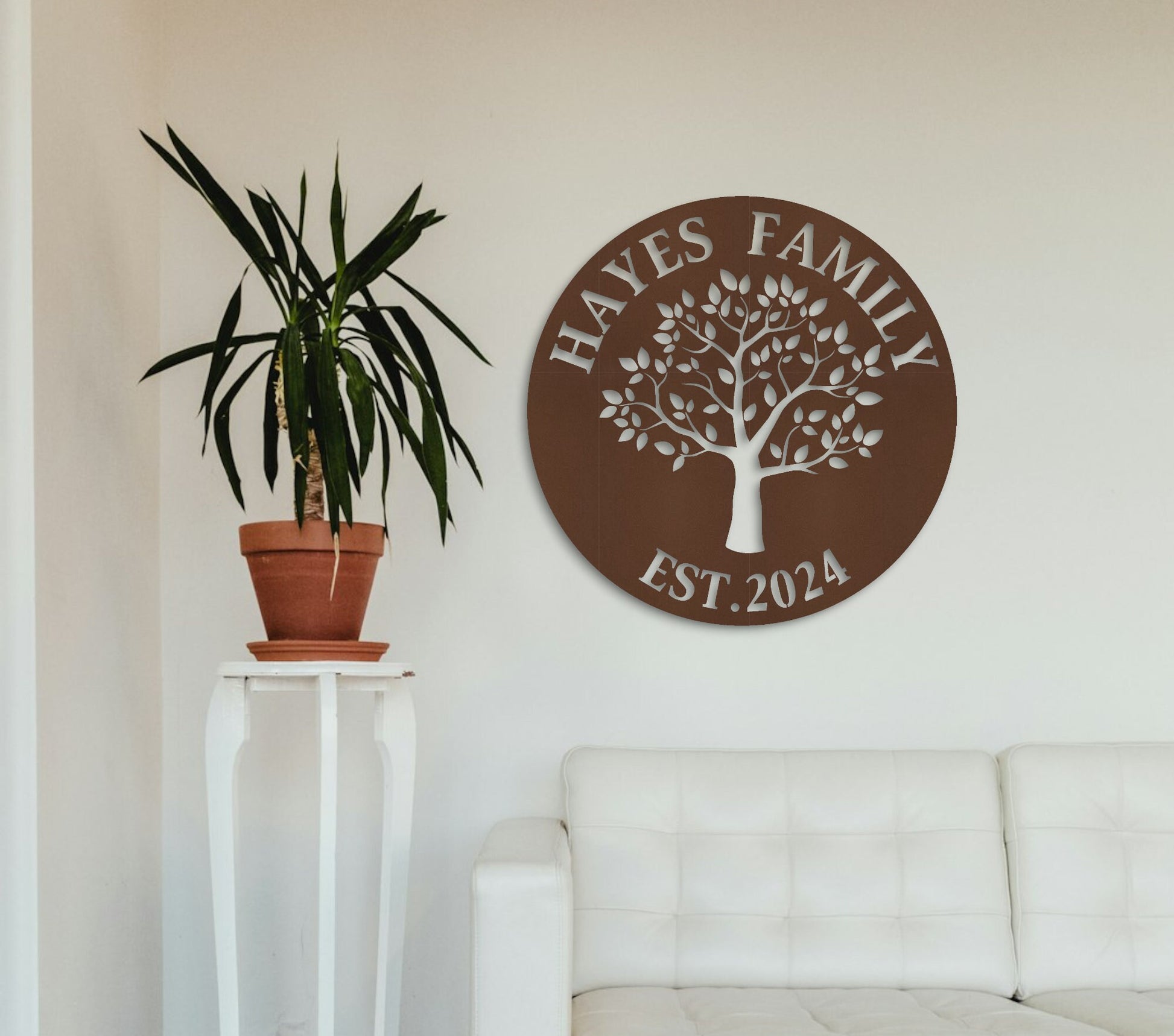 Personalized Metal Wall Art, Custom Family Name Tree of Life Wall Decor, Unique Metal Sign Door Hanger, Gift for Her Him