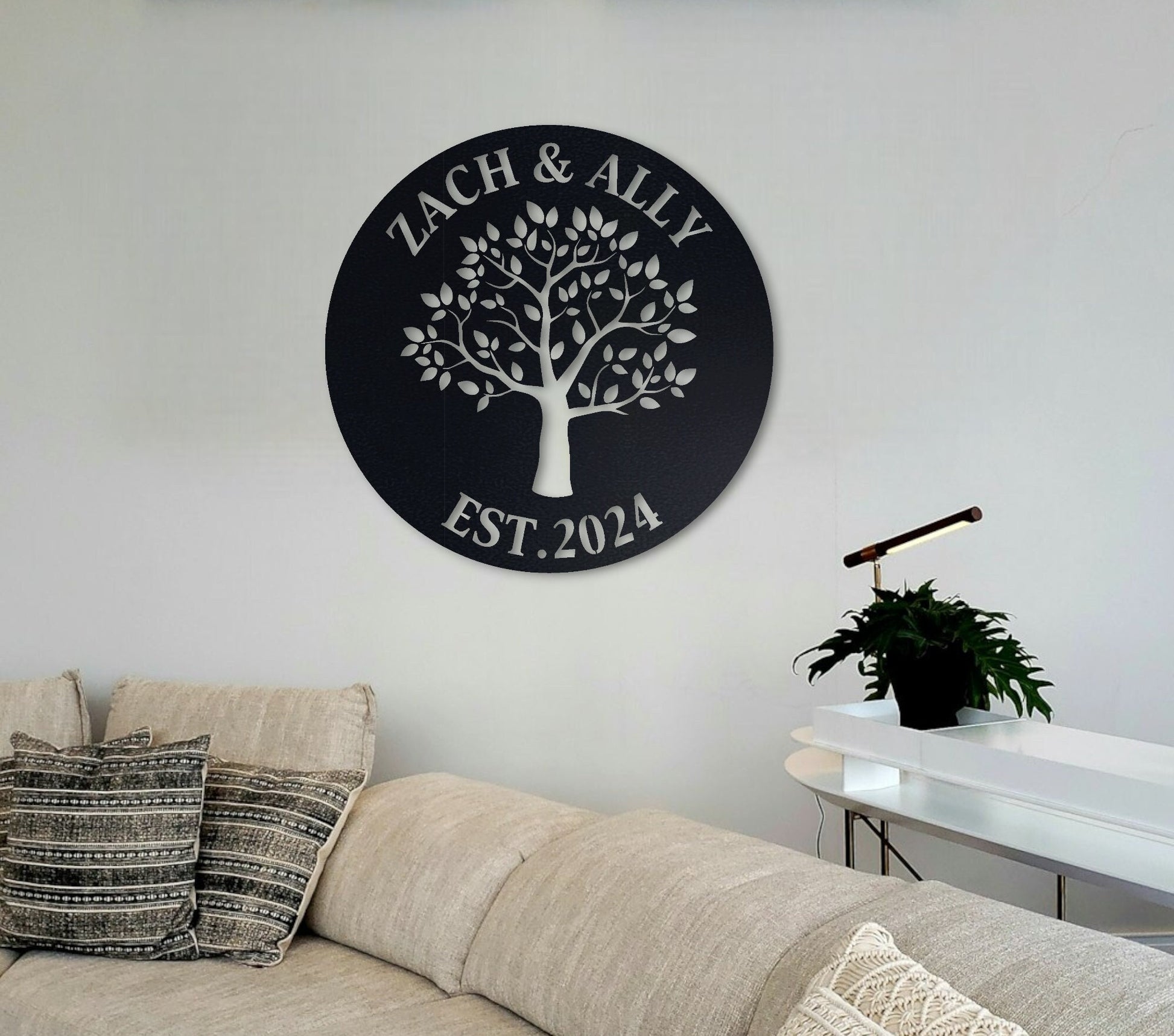 Personalized Metal Wall Art, Custom Family Name Tree of Life Wall Decor, Unique Metal Sign Door Hanger, Gift for Her Him