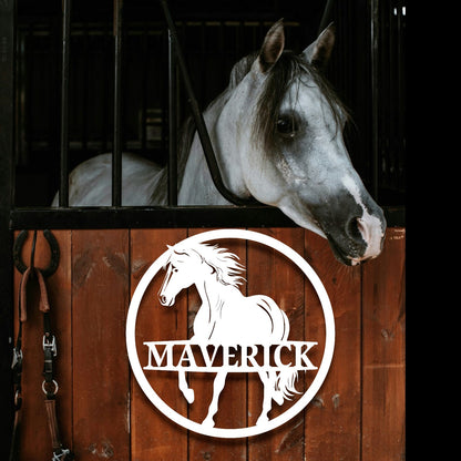 Personalized Horse Stall Name Sign, Name Plaque Custom Horse Metal Sign for Farm Barn Ranch, Metal Sign Horse Name Plate