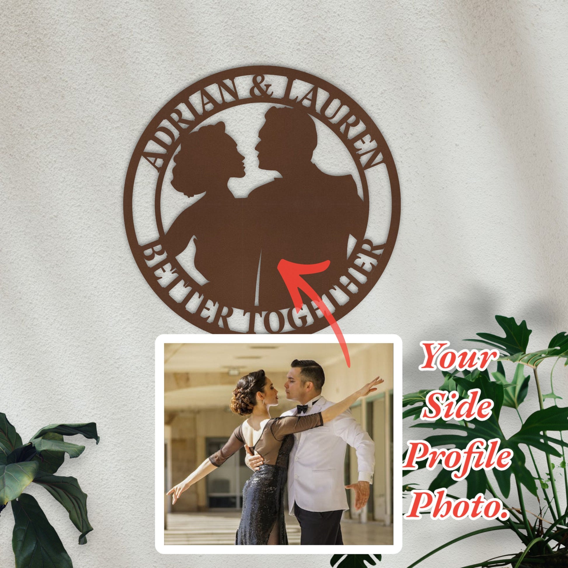 Custom Photo Wedding Signs, Metal Wall Art, Mothers Day Gifts, Gift for Mom, Housewarming Gift, Name Sign, Wedding Gifts for Couple