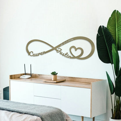 Personalized Gift for The Couple, Infinity Metal Sign, Gift for Girlfriend Wife Parents Wedding, Metal Est. infinity Sign, Door Hanger