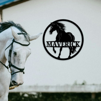 Personalized Horse Stall Name Sign, Name Plaque Custom Horse Metal Sign for Farm Barn Ranch, Metal Sign Horse Name Plate
