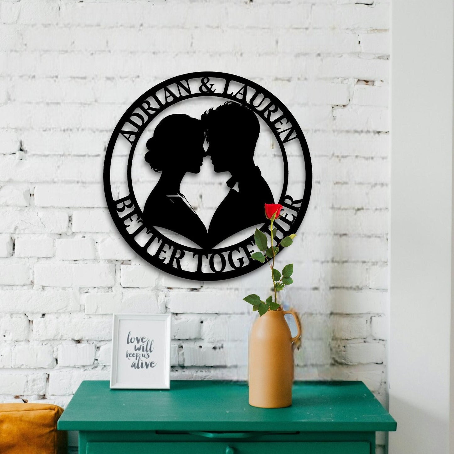 Custom Photo Wedding Signs, Metal Wall Art, Mothers Day Gifts, Gift for Mom, Housewarming Gift, Name Sign, Wedding Gifts for Couple