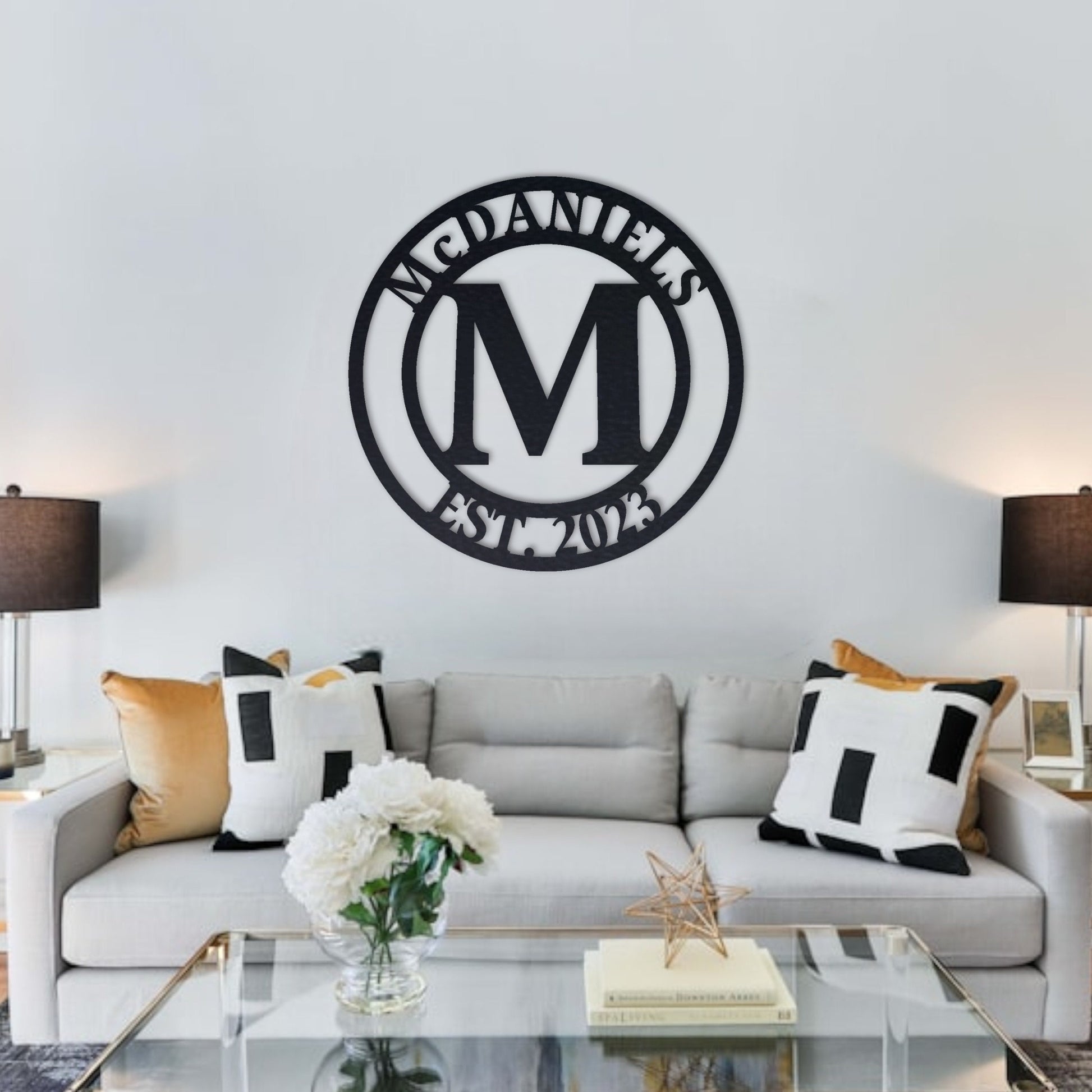Custom Name Sign, Color Options, Metal Sign, Metal Wall Art, Established Sign, Family Name Sign, Wedding Gift