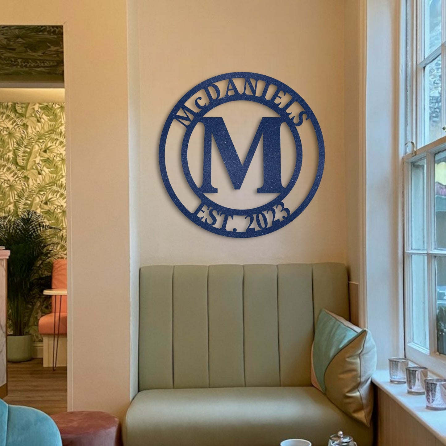 Custom Name Sign, Color Options, Metal Sign, Metal Wall Art, Established Sign, Family Name Sign, Wedding Gift