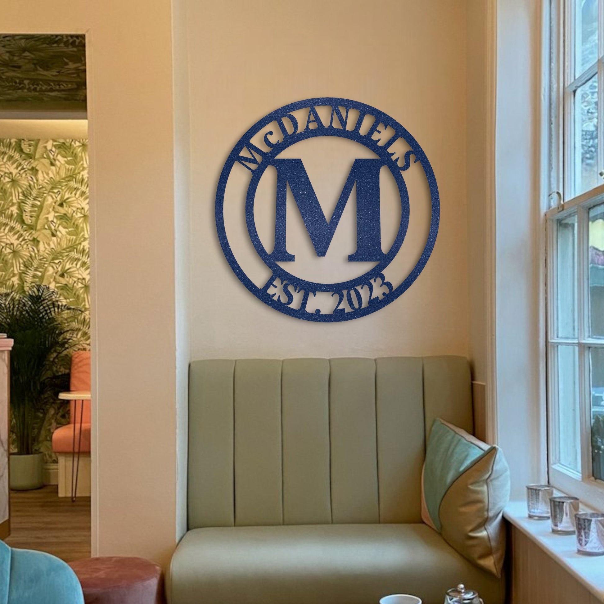 Custom Name Sign, Color Options, Metal Sign, Metal Wall Art, Established Sign, Family Name Sign, Wedding Gift