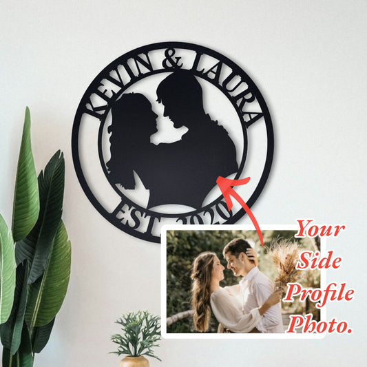 Custom Photo Wedding Signs, Metal Wall Art, Mothers Day Gifts, Gift for Mom, Housewarming Gift, Name Sign, Wedding Gifts for Couple