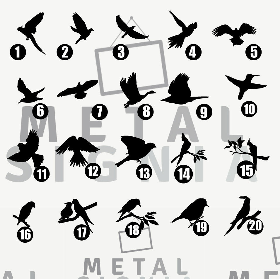 Birds Metal Wall Art, Physical Product, Minimalist Metal Wall Decor, 34 Different Design, Stylish Metal Wall Art for Home, Colour Options
