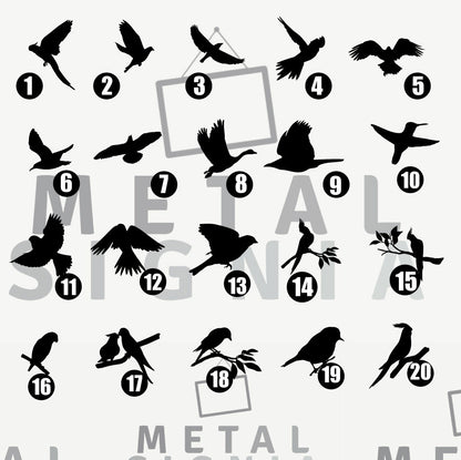 Birds Metal Wall Art, Physical Product, Minimalist Metal Wall Decor, 34 Different Design, Stylish Metal Wall Art for Home, Colour Options