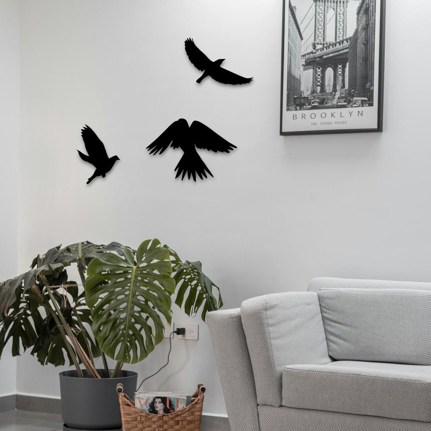 Birds Metal Wall Art, Physical Product, Minimalist Metal Wall Decor, 34 Different Design, Stylish Metal Wall Art for Home, Colour Options
