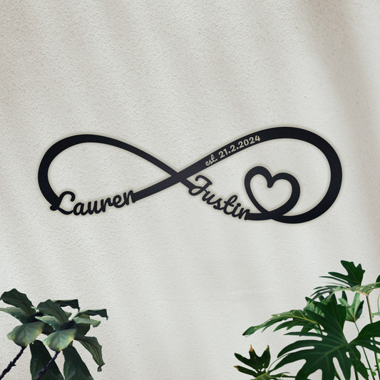 Perfect Mothers Day Gift, Personalized Infinity Metal Sign, Metal Established infinity Sign, Metal Wall Art, Gift for Mom Grandma