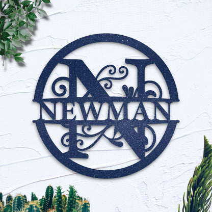 Custom Metal Name Sign, Personalized Gifts for Him Her, Metal Wall Art, Stylish Metal Initial Door Hanger