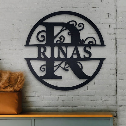 Custom Name Metal Sign, Stylish Metal Initial Door Hanger, Christmas Gifts for Him Her, Metal Wall Art, Gift for Girlfriend Wife