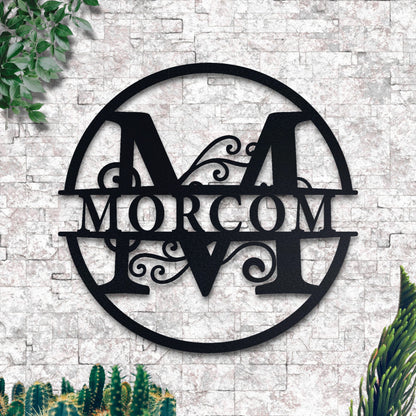Custom Name Metal Sign, Stylish Metal Initial Door Hanger, Christmas Gifts for Him Her, Metal Wall Art, Gift for Girlfriend Wife