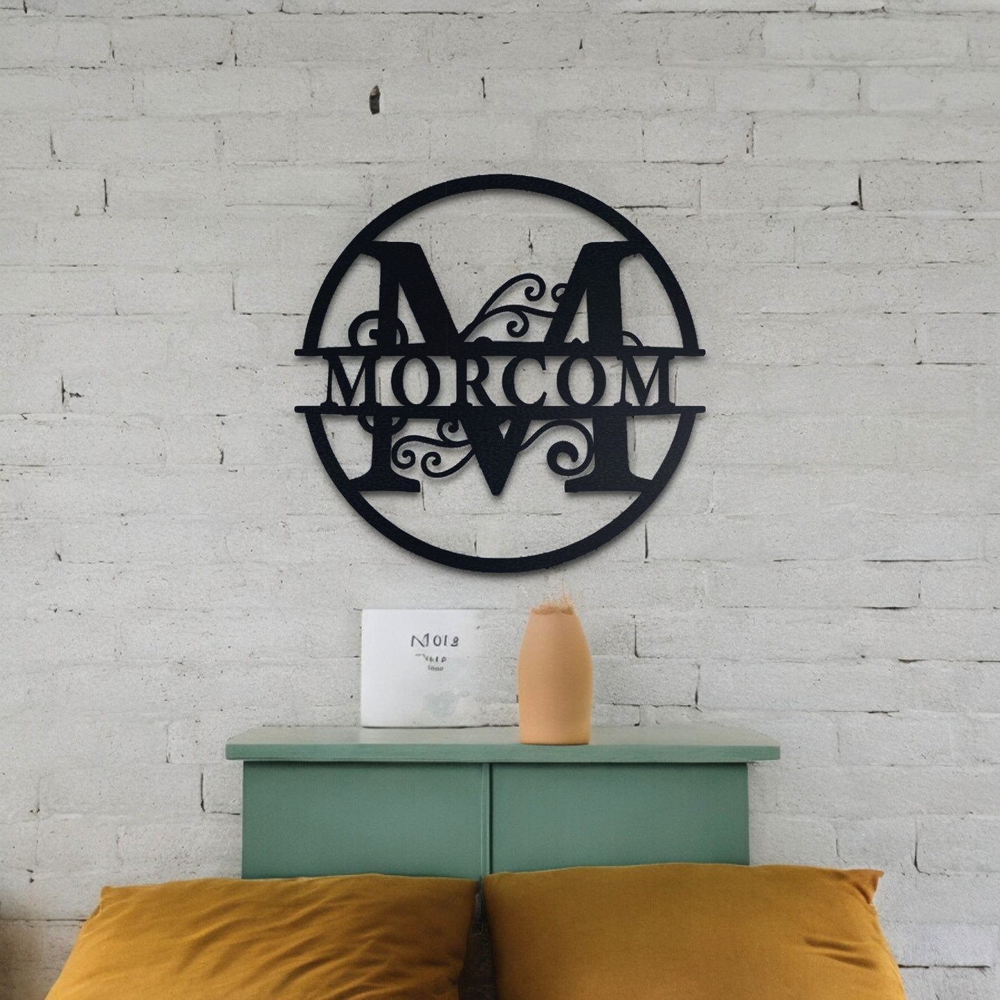 Custom Name Metal Sign, Stylish Metal Initial Door Hanger, Christmas Gifts for Him Her, Metal Wall Art, Gift for Girlfriend Wife