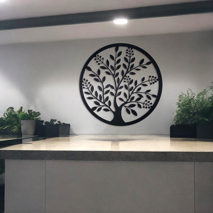 Elegant Metal Wall Art, Tree Metal Sign, Metal Door Hanger, Wedding Gift, Leafy Sign, Housewarming Gift