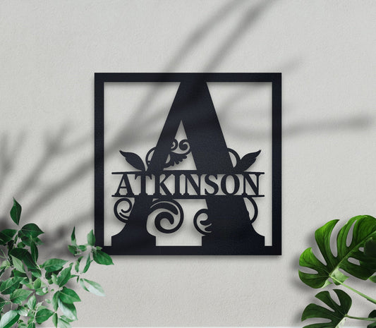 Personalized Metal Monogram Sign. Wedding Gift. Family Name Sign. Outdoor Name Sign, Last Name Sign, Metal Sign, Front Door Hanger