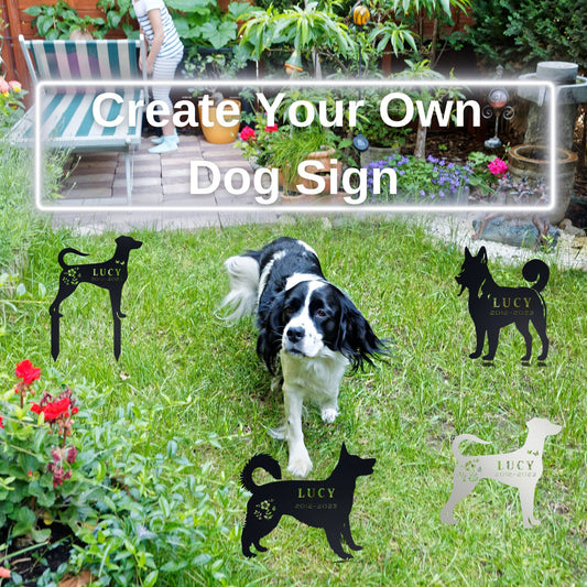 Custom Metal Dog Memorial Sign, Create Your Own Dog Sign, Color Options, Dog Grave Marker, Garden Stake Sign, Pet Loss Gift,  Dog Lover Gift