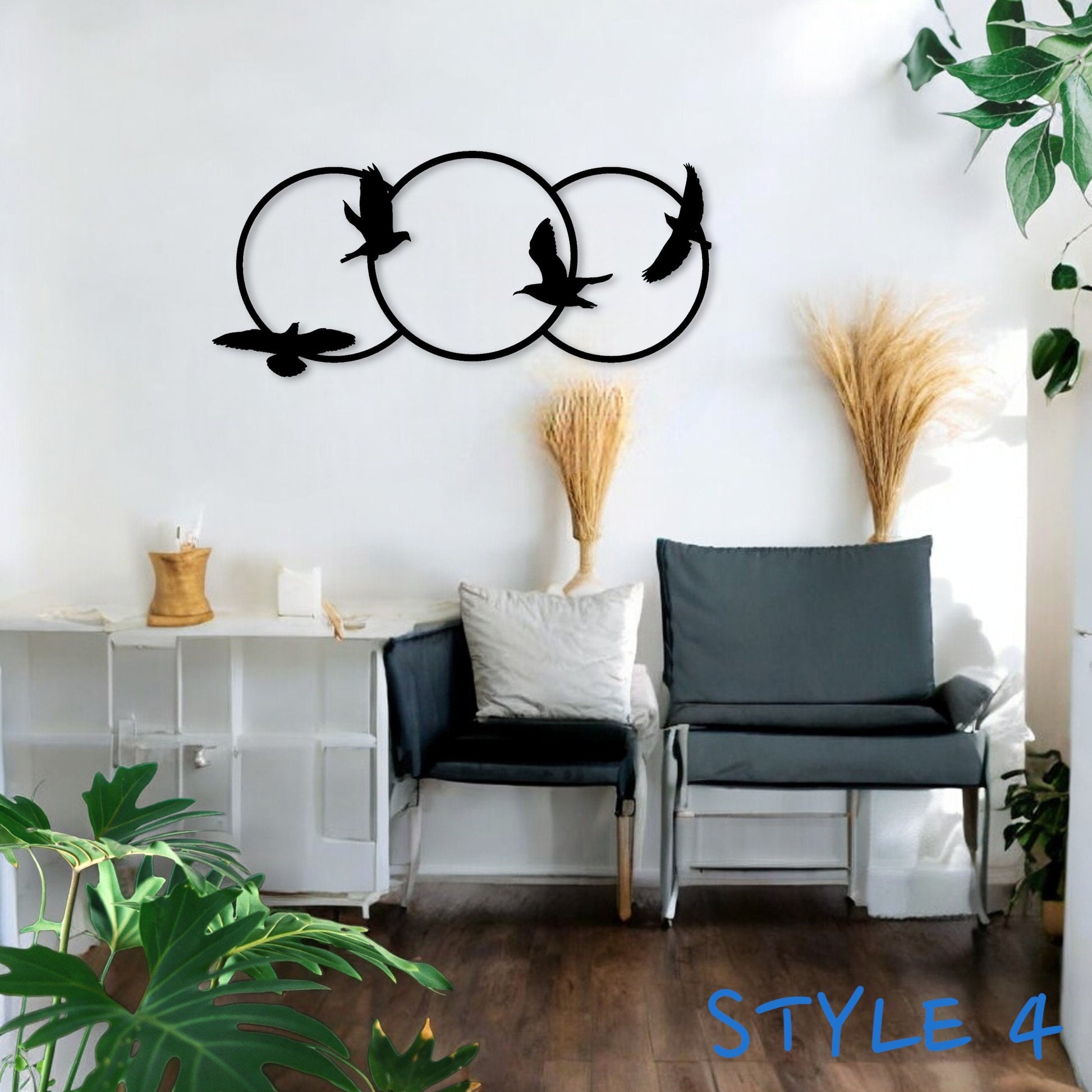 Birds Metal Wall Art, 4 Different Designs, Home Decor, Luxury Wall Decor, Elegant Bedroom Kids Room Living Room Metal Wall Deco, Door Hanger