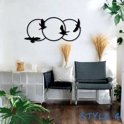 Birds Metal Wall Art, 4 Different Designs, Home Decor, Luxury Wall Decor, Elegant Bedroom Kids Room Living Room Metal Wall Deco, Door Hanger