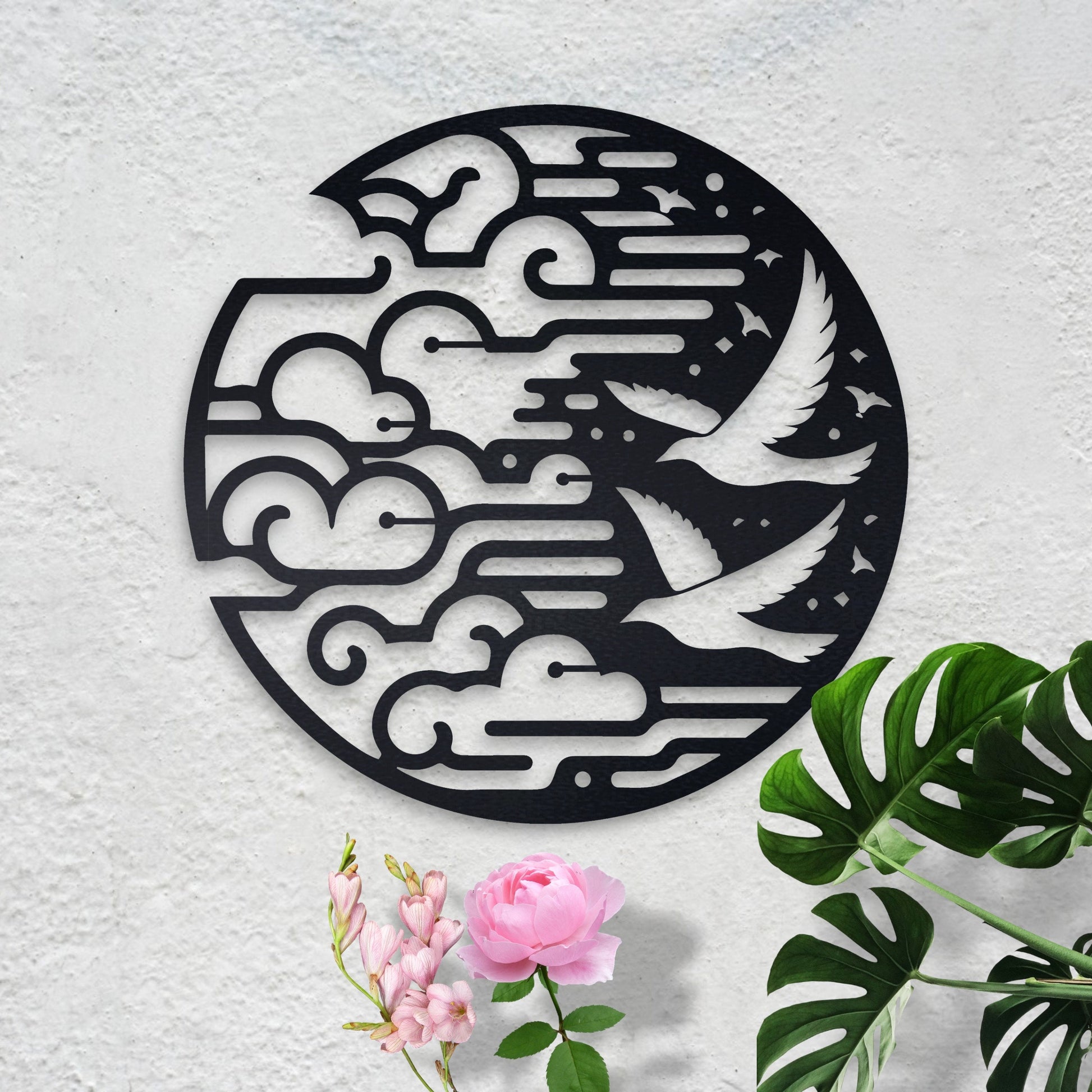 Birds Metal Wall Art, 4 Different Designs, Home Decor, Luxury Wall Decor, Elegant Bedroom Kids Room Living Room Metal Wall Deco, Door Hanger