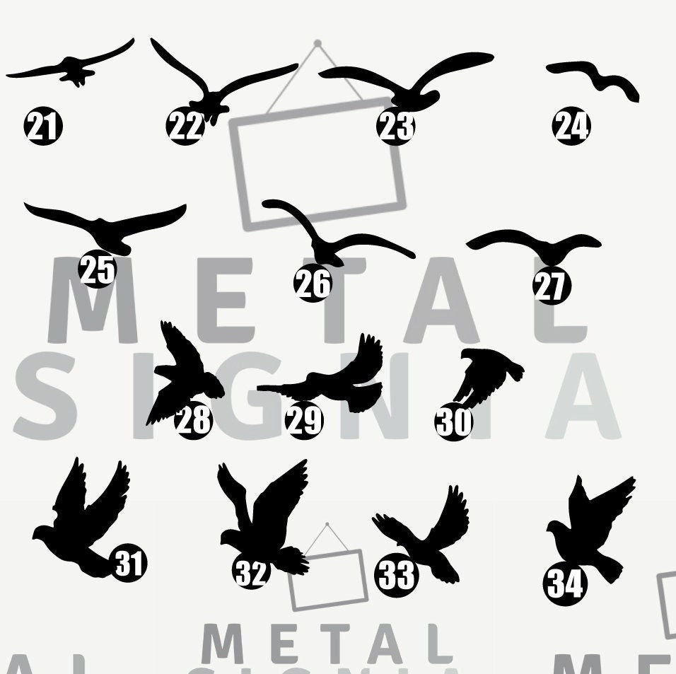 Birds Metal Wall Art, Physical Product, Minimalist Metal Wall Decor, 34 Different Design, Stylish Metal Wall Art for Home, Colour Options