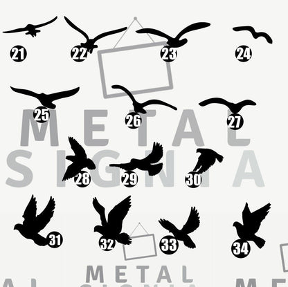 Birds Metal Wall Art, Physical Product, Minimalist Metal Wall Decor, 34 Different Design, Stylish Metal Wall Art for Home, Colour Options