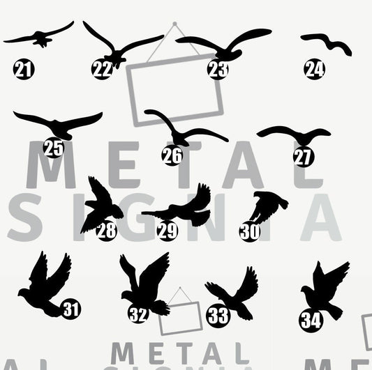 Birds Metal Wall Art, Physical Product, Minimalist Metal Wall Decor, 34 Different Design, Stylish Metal Wall Art for Home, Colour Options
