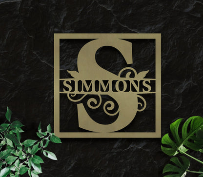 Personalized Metal Monogram Sign. Wedding Gift. Family Name Sign. Outdoor Name Sign, Last Name Sign, Metal Sign, Front Door Hanger