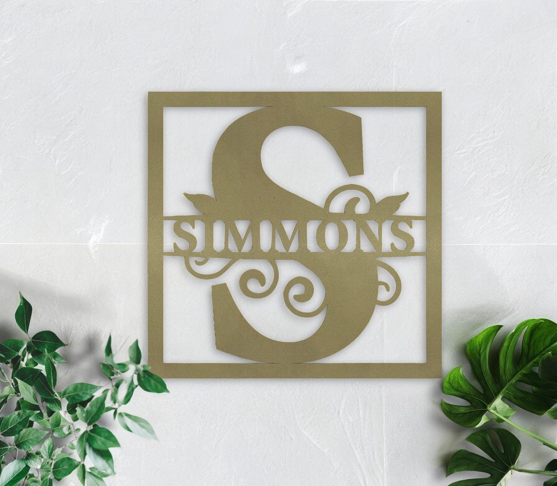 Personalized Metal Monogram Sign. Wedding Gift. Family Name Sign. Outdoor Name Sign, Last Name Sign, Metal Sign, Front Door Hanger