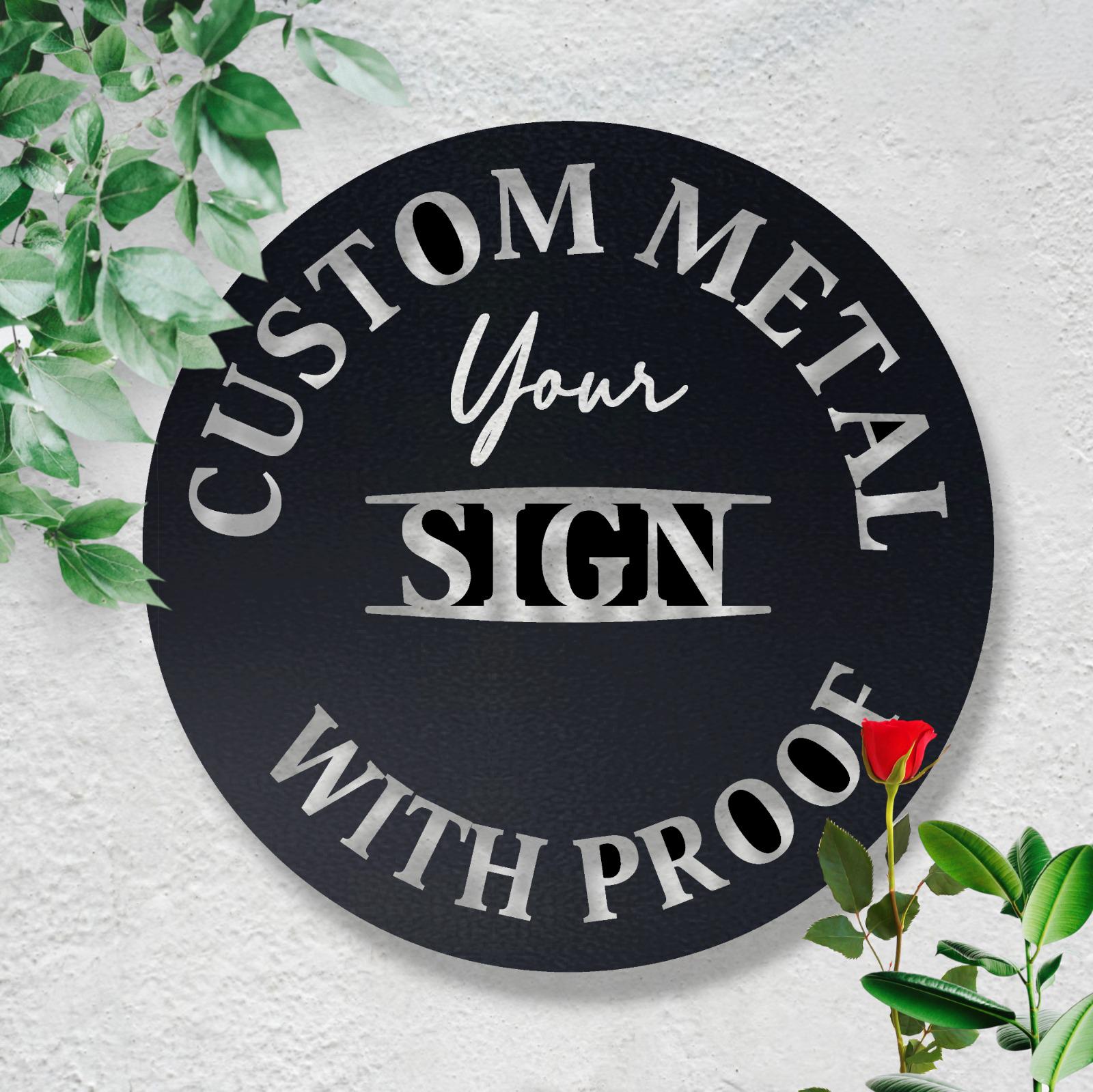Custom Workshop Metal Sign with Logo Photo,  Circle Square Any Shape Sign, Outdoor Sign, Waterproof Store Sign, Large Commercial Sign