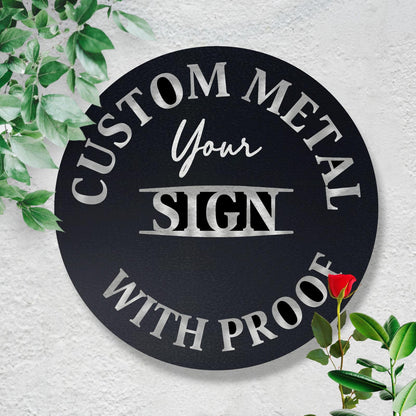 Custom Workshop Metal Sign with Logo Photo,  Circle Square Any Shape Sign, Outdoor Sign, Waterproof Store Sign, Large Commercial Sign
