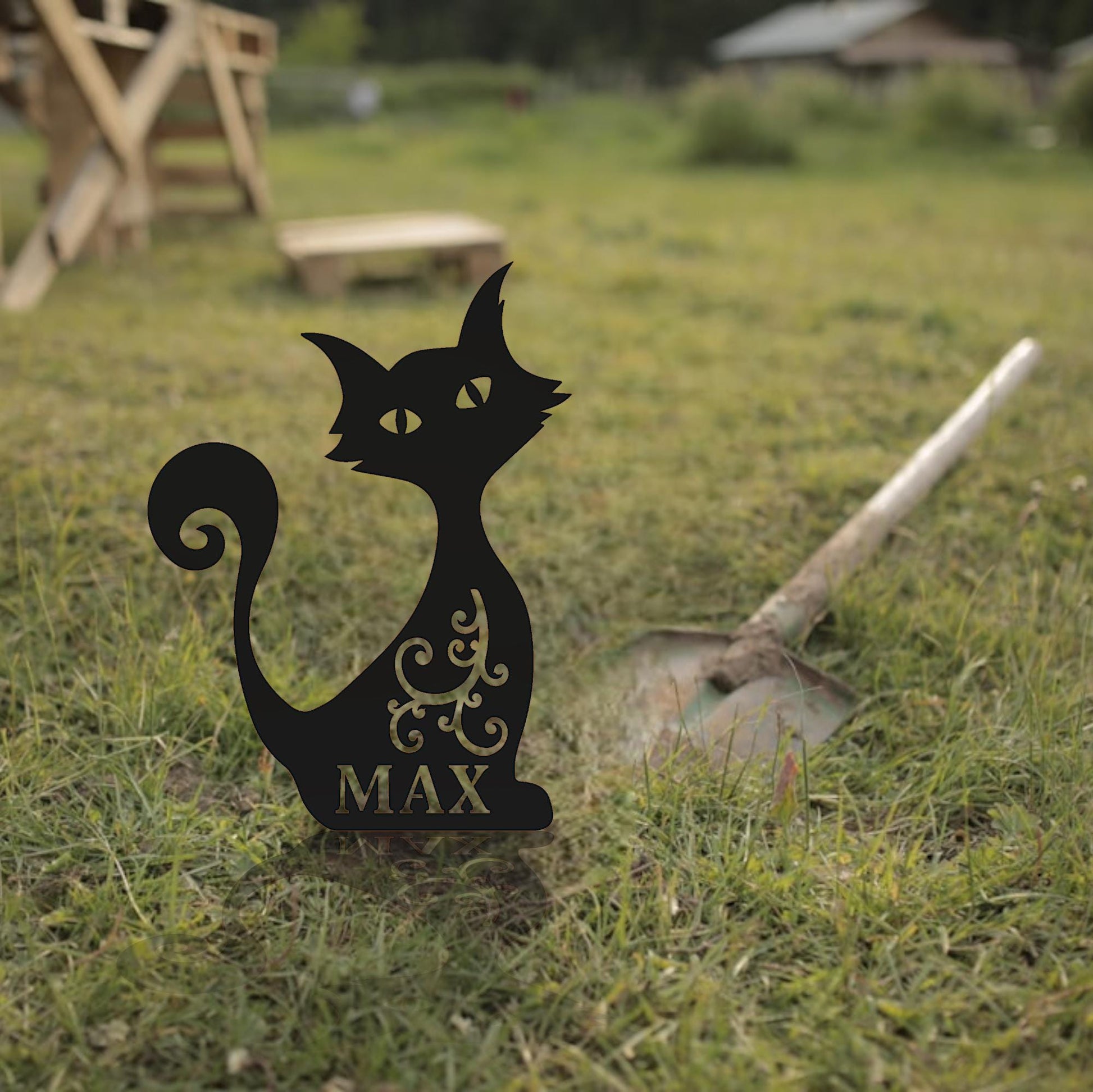 Custom Metal Cat Memorial Sign, Create Your Own Cat Sign, Color Options, Cat Grave Marker, Garden Stake Sign, Pet Loss Gift,  Cat Lover Gift