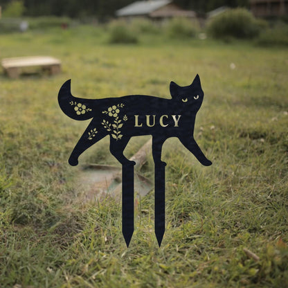 Custom Metal Cat Memorial Sign, Create Your Own Cat Sign, Color Options, Cat Grave Marker, Garden Stake Sign, Pet Loss Gift,  Cat Lover Gift