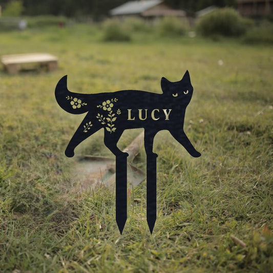 Custom Metal Cat Memorial Sign, Create Your Own Cat Sign, Color Options, Cat Grave Marker, Garden Stake Sign, Pet Loss Gift,  Cat Lover Gift