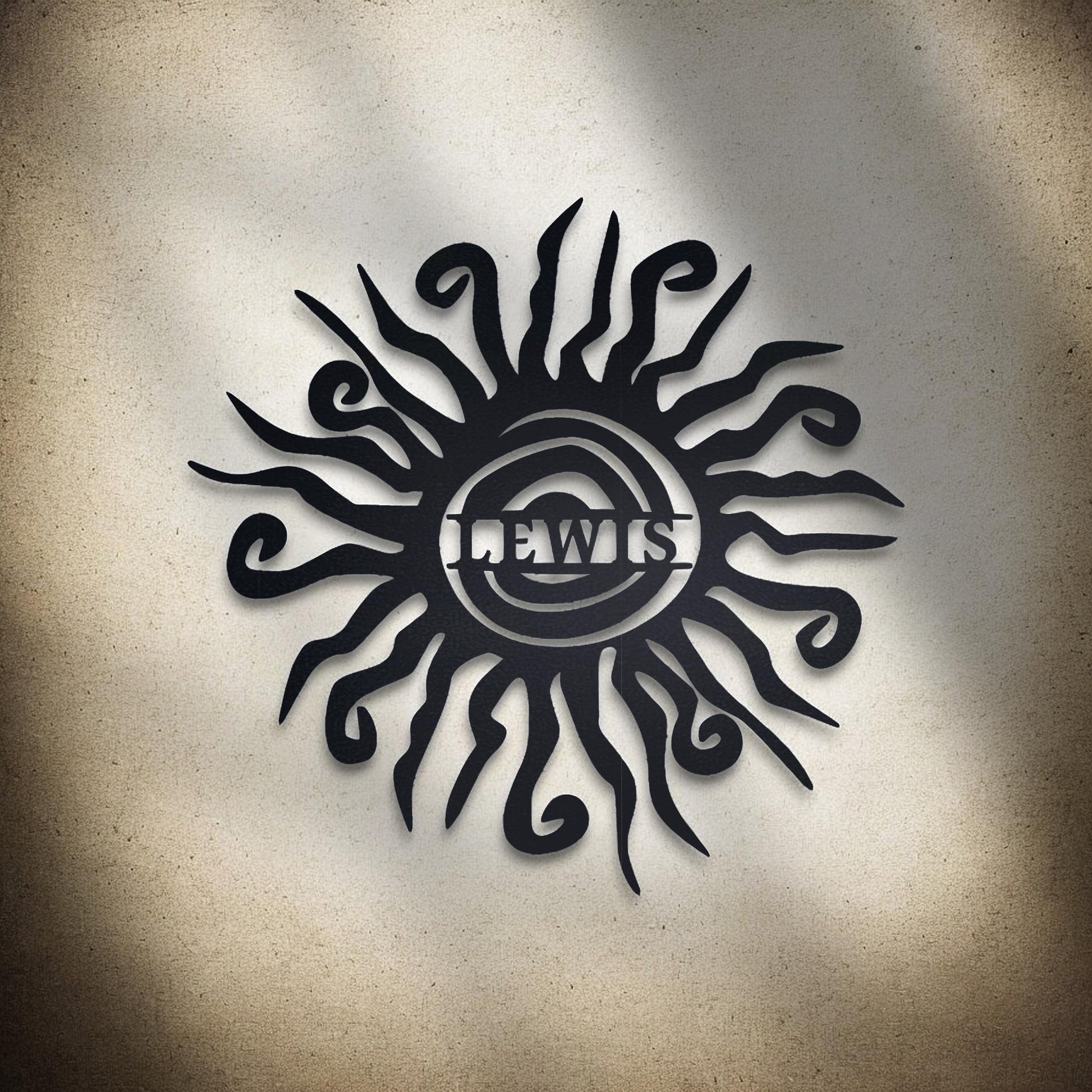Personalized Wacky Sun Metal Wall Art, Custom Name Sun Metal Art, Name Sign, Est Sign, Garden Decor  Outdoor Wall Decor, Porch Decor