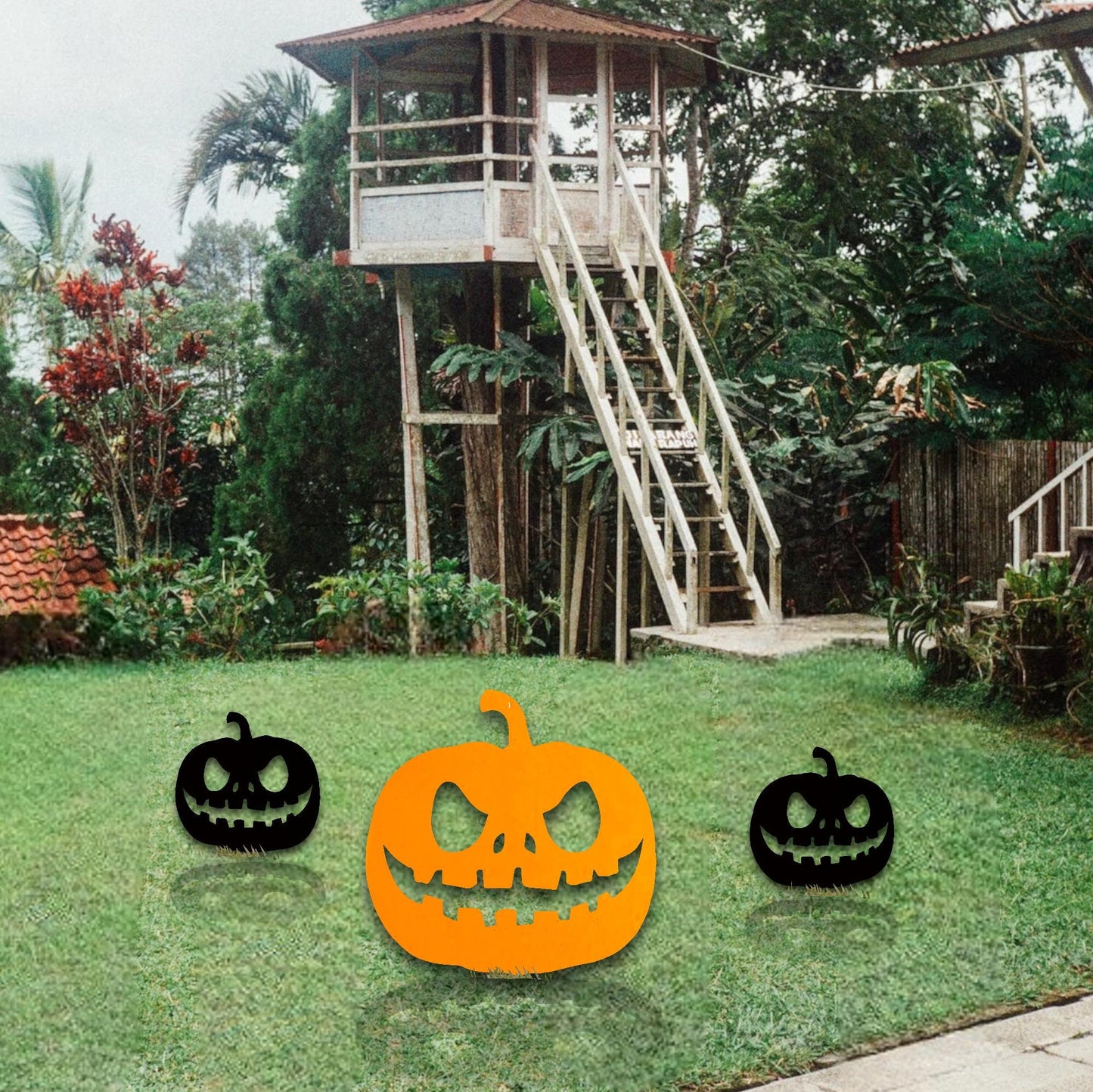 Pumpkin Metal Sign with Stake, Custom Halloween Outdoor Decorations, Halloween Signs, Halloween Gift