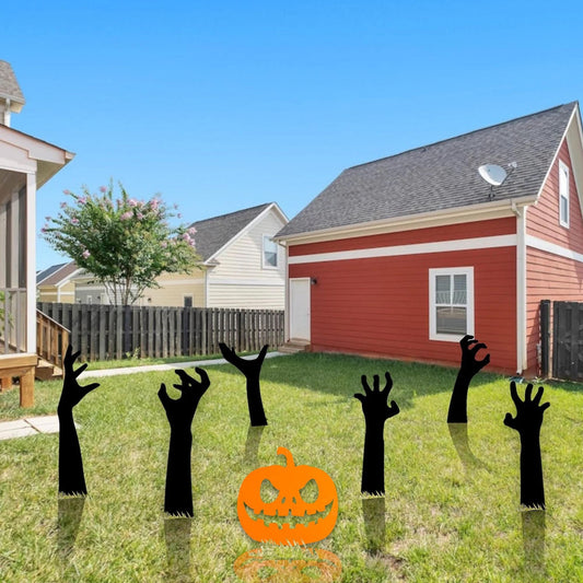 Zombie Hands Metal Decor and Pumpkin Stake, Metal Halloween Yard Stakes, Halloween Zombie Decor, Halloween Decor, Halloween Garden Sign